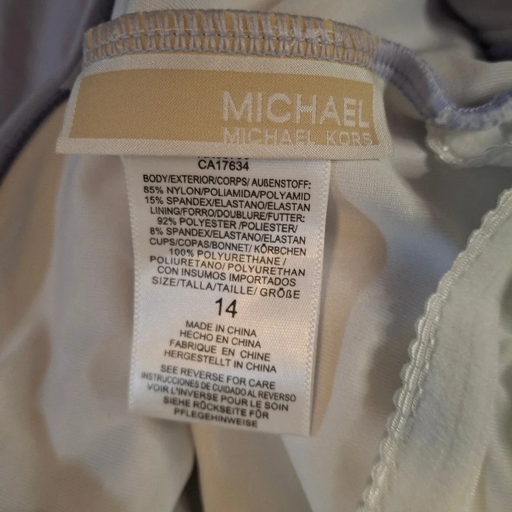 Michael Kors Size 14 One Piece Swimsuit Lavender Purple One Shoulder Convertable